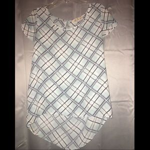 short sleeve, blue top